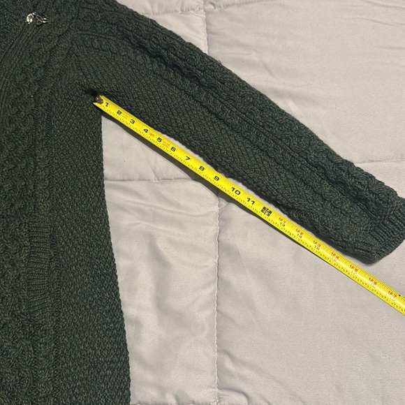 Aran Crafts Ireland Dark Gray Side Zip 100% Wool Sweater - Picture 11 of 13
